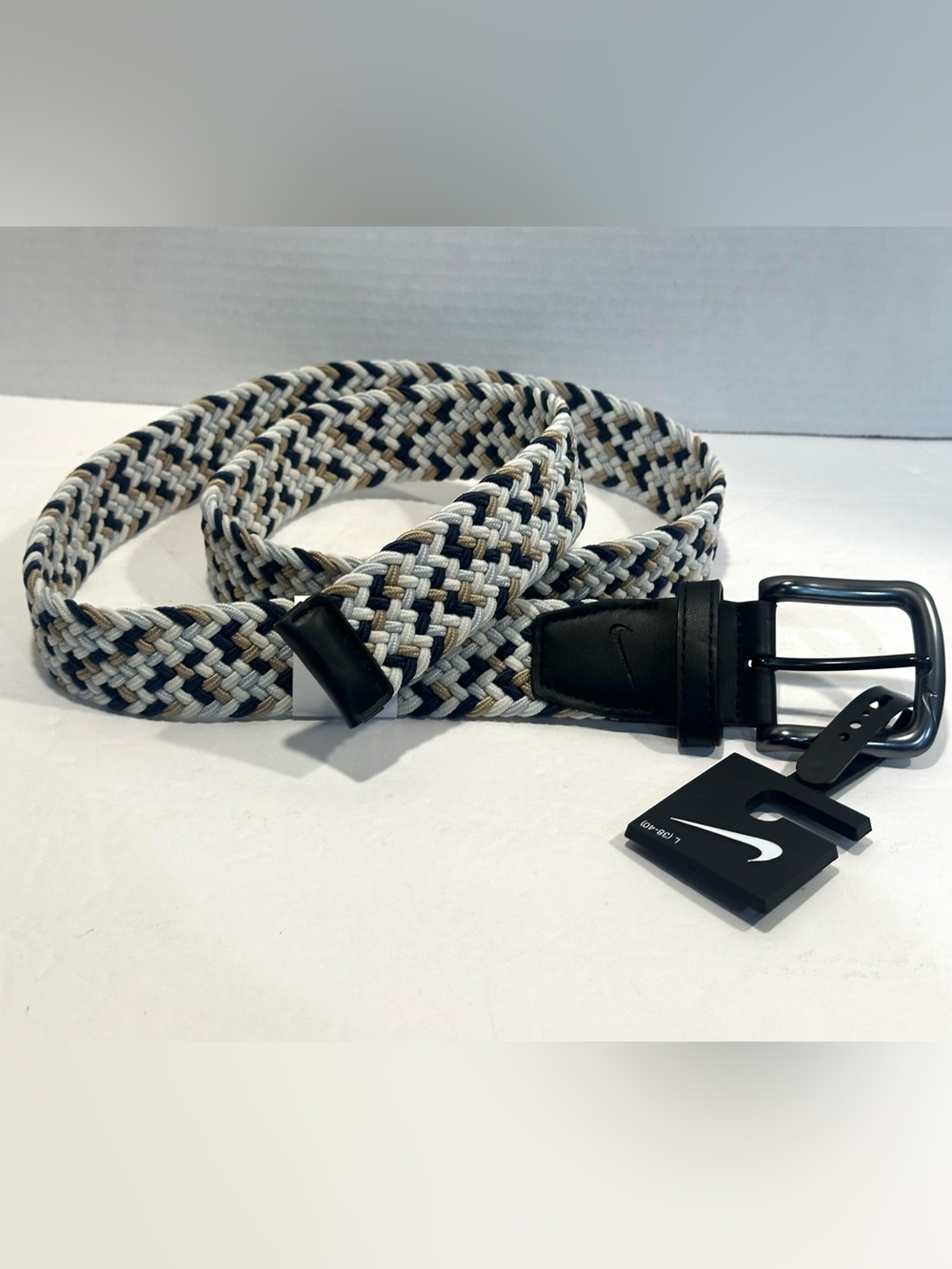 NIKE GOLF MEN'S MULTI- COLOR STRETCH WOVEN BELT - SIZE L